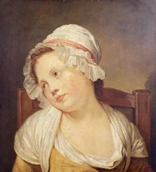 Jeune fille avec un bonnet blanc
